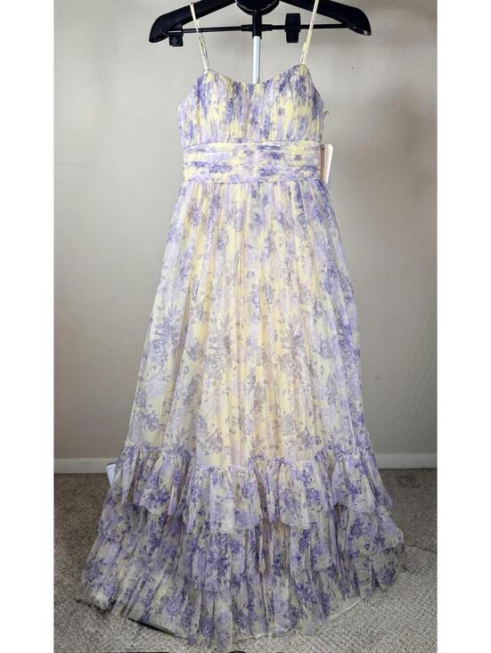City Studio Dresses & Skirts - NWT City Studios Juniors' Lavender Floral Tulle Gown Ruffle Hem Size 3/4